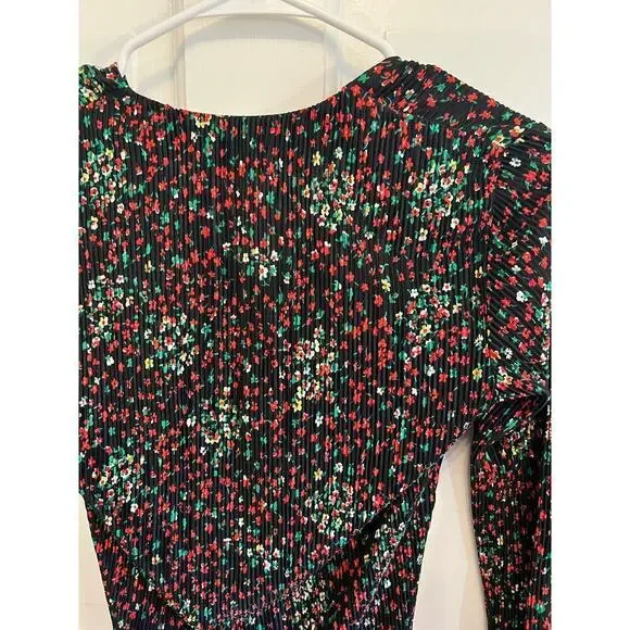& Other Stories Stockholm Atelier Dark Floral Printed V Neck Long Sleev Top 2 XS - Picture 9 of 10